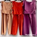 6-8 years old girl cotton oneset top+long pant (New). 