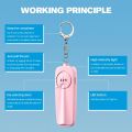 Lighter And Thinner Female Portable Alarm With Keychain, 130dB Volume, Electronic Whistle, Backpack Pendant, LED Lighting.