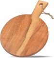 Round Wood Cutting Board with Handle for Chopping and Serving Charcuterie, Cheese, Pizza, Bread SULTAN'S EMPIRE. 