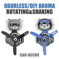 Head shaking rotating propeller plane cool fun dog pilot car air freshener accessories decoration perfume diffuser fragrance men. 