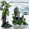 Resin Aquarium Rockery Mountain Decoration Artificial View Rock Cave Stone Tree Fish Tank Ornament Pet Supplies Home Decor.