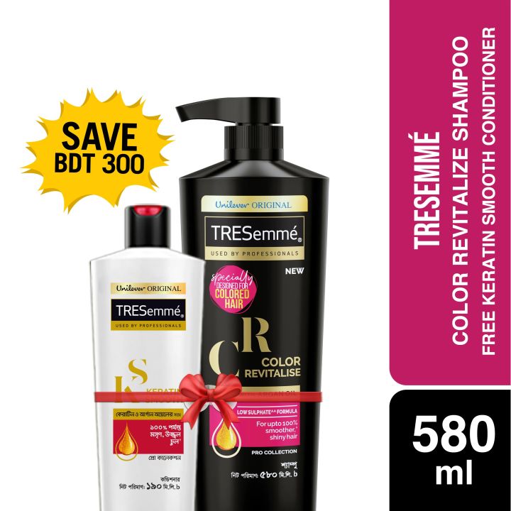 Buy TRESemme Color Revitalize Shampoo 580ml Get TRESemme Keratin Smooth 190ml Conditioner