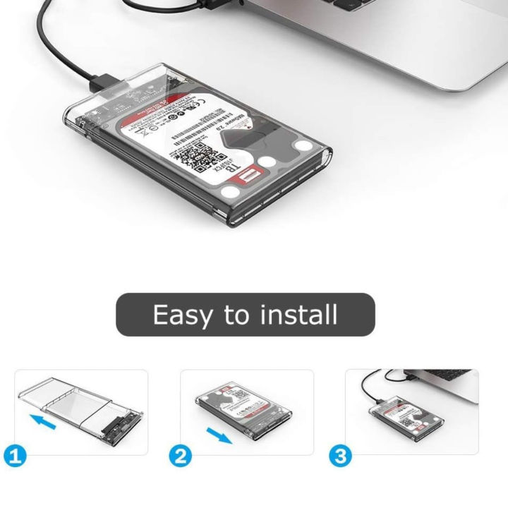 USB%203.0%20Portable%20HDD%20SSD%202.5"%20Hardrive%20External%20Case%20Transparent%20-%202.5"%20Hard%20Drive%20Case%205Gbps%20High%20Speed%20Fast%20Data%20Transfer%20With%20Cable%20-%20Image%205