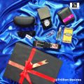 Men's Gift Set Quartz Watch + Wallet + Belt + SunGlasses + Perfume + Keytag With Exquisite Gift Box, Anniversary Festival Birthday Business Present Sets-Black. 