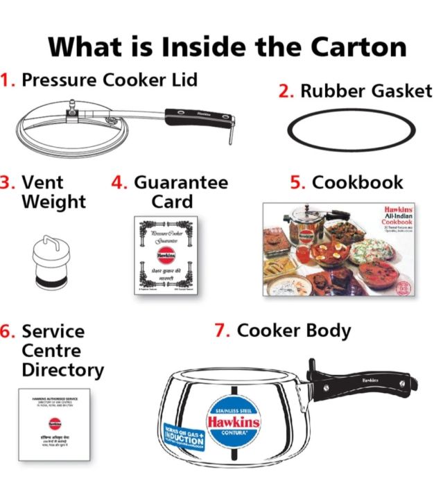Hawkins Stainless Steel Contura Pressure Cooker - 5 Litre (SSC50 ...