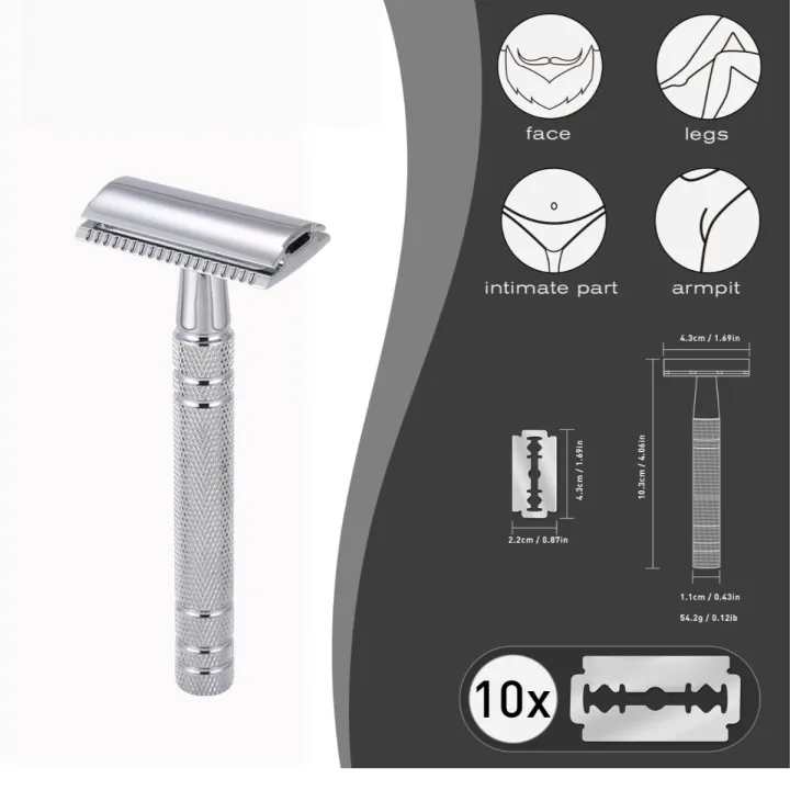 High%20Quality%20Men's%20/Women'sShaving%20Tool%20Double%20Edge%20Safety%20Razor%20With%2010PCS%20Stainless%20Steel%20Blade%20-%20Image%202