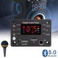 DC 12V Bluetooth 5.0 DIY MP3 WMA Decoder Board 6.5mm Microphone Car Audio USB TF FM Radio MP3 Music Player with Remote Control. 