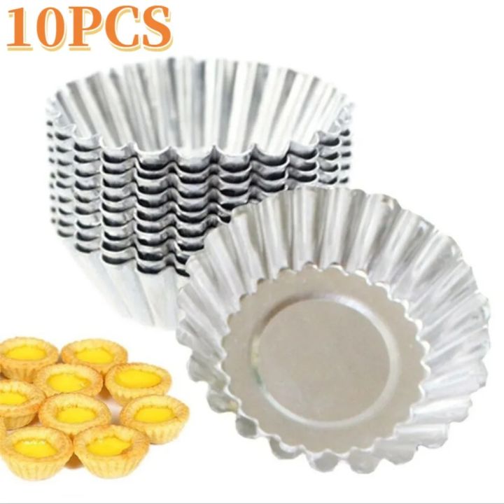 10PCS/set Reusable Cupcake Egg Tart Mold Cookie Pudding Mould Multifunctional Nonstick Cake Baking Cups Baking Mold Pastry Tools