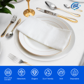 JINYUDOME Premium Soft White Dinner Napkins 7.87x15.75in Linen-Feel Disposable Prefolded for Wedding Party Events. 