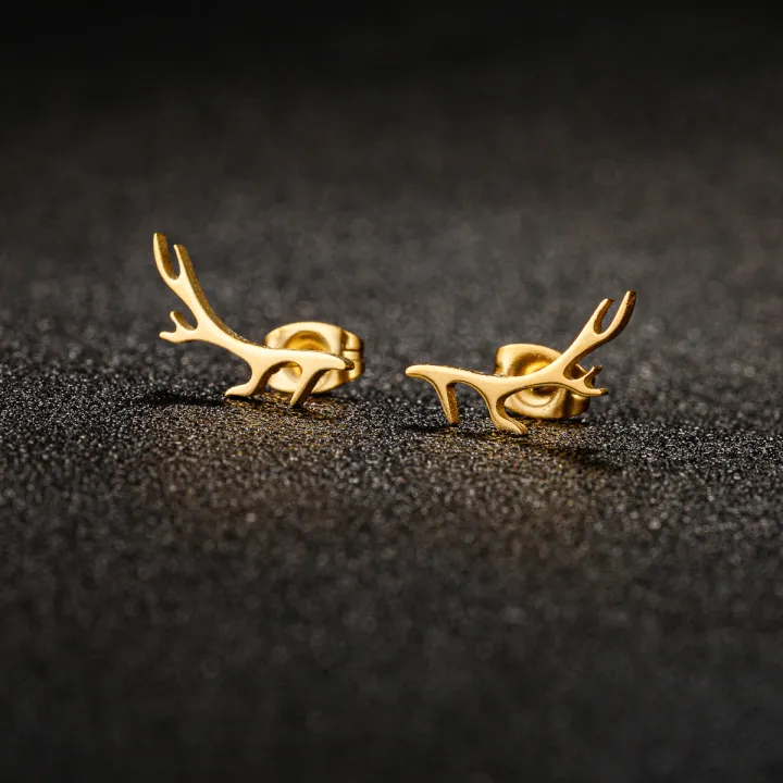 1%20Pair%20Trendy%20Cute%20Deer%20Horn%20Stud%20Earrings%20Stainless%20Steel%20Antler%20Earing%20for%20Women%20Small%20Animal%20Earings%20Fashion%20Jewelry%20Xmas%20-%20Image%203