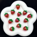 Cartoon Acrylic Simulation Straight Hole Strawberry Beads DIY Hair Rope Keychain Pen Jewelry Accessories Material Loose Beads.