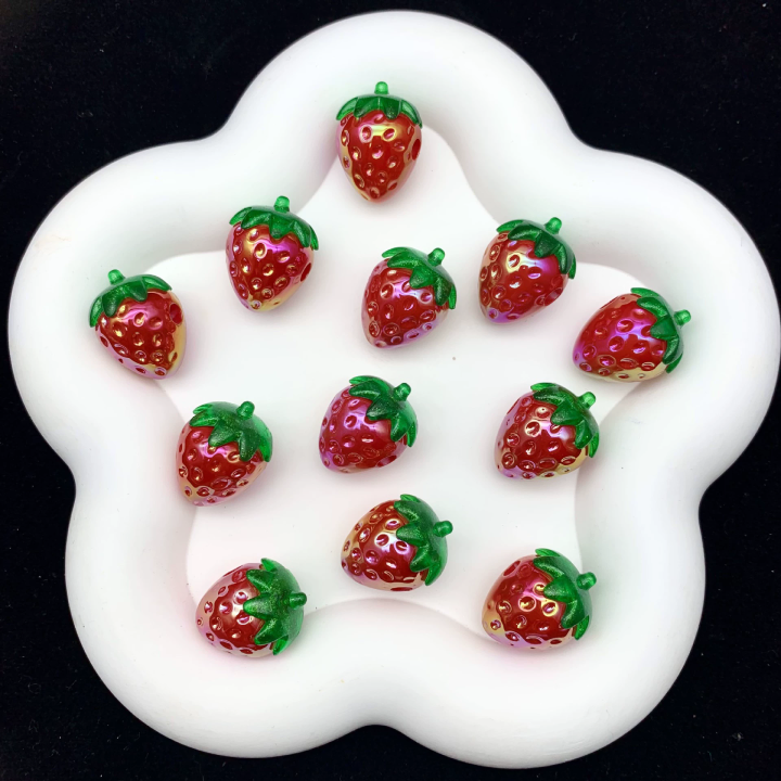 Cartoon%20Acrylic%20Simulation%20Straight%20Hole%20Strawberry%20Beads%20DIY%20Hair%20Rope%20Keychain%20Pen%20Jewelry%20Accessories%20Material%20Loose%20Beads%20-%20Image%202