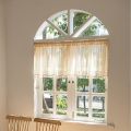 Beige Circular Patterned Hanging Tassel Short Curtain, Lace Short Curtain, Living Room, Bedroom, Kitchen Cabinet Cover Curtain. 