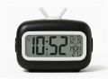 Cute Retro TV-Shaped Digital Kitchen Timer & Stopwatch | Large Digit Countdown | Baking | Study Table | Office and Accessories-Green Electronic table clock with backlight, thermometer, alarm clock and weather station.