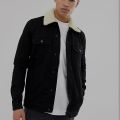 Stylish And Classy Fashionable Winter Furr Denim Jacket For Mens With White Collar. 