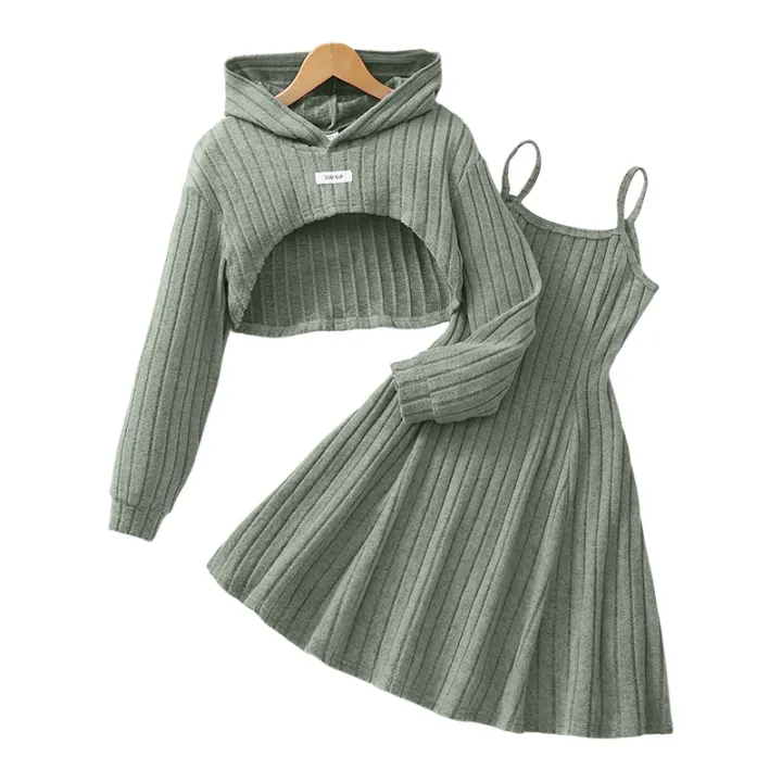 Autumn%20And%20Winter%20Women's%20And%20Children's%20Casual%20Fashionable%20Elegant%20Short%20Top&Dress%20Two-Piece%20Set%20-%20Image%206