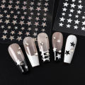 3D Black Pink Stars Stickers for Nails Golden Silvery Stars Adhesive Nail Decals Autumn Winter Festival DIY Nail Art Accessories. 