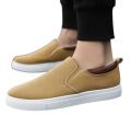 New Trendy Black Grey  Red and Khaki Color Korean Canvas Sneakers Shoes for Men Slip On Casual Shoes. 