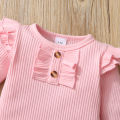 0-18 Months Newborn Baby Girl Clothes Set Infant Girl Long Sleeve Bodysuit +  Pants + Headband Cotton Clothing Suit. 