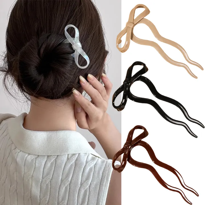 U-Shaped%20Bow%20Hair%20Stick%20Fashion%20Acrylic%20Hairpin%20Fashion%20Hair%20Clip%20Comb%20Bun%20Sweet%20Headwear%20Women%20Hairstyle%20Girls%20Hair%20Accessories%20-%20Image%202