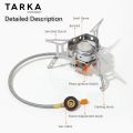 TARKA Folding Camping Gas Stove Burner, Outdoor Gas Burner Foldable Fire Furance, Campsite Picnic Wild Hiking Cookware Supplies.