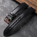 Luxury Leather Handmad Japanese Horse Hip Leather Bracelet 18 19 20 21 22MM Black Vintage Men's Watchband, Vintage Soft Bracelet. 