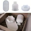 3-piece lotus tray vase resin mold gypsum diy home decoration novice crafts silicone mold production.