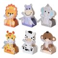 12PCS Safari Animal Favor Boxes Jungle Animal Party Goodie Boxes Animal Theme Birthday Party Baby Shower Supplies.