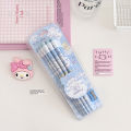 Sanrio Kuromi HB Pencils 12 Pencils & 1 Pencil Roller Stationery Box Set, Student Writing Drawing HB Pencils Sketch Pens. 