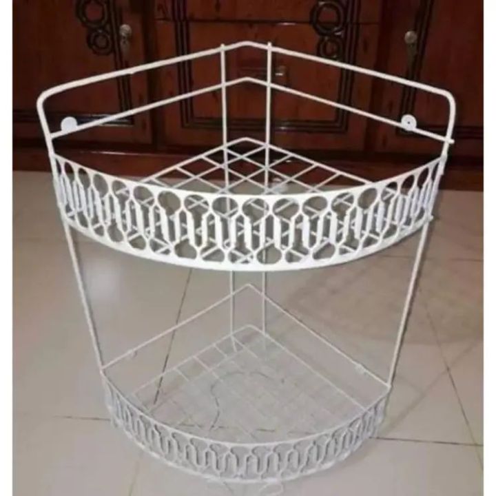 High-quality 2 Level Hanging Corner Mount Storage Rack Organizer Kitchen rack Furniture space savers