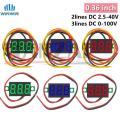 0.36 Inch 0.36" Digital Voltmeter Red Green Blue DC 2.5-40V 0V-100V 2/3 Lines 3 digit Voltage Panel Meter Display led Color. 