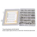 884 Pcs Stainless Steel Screw Nut Washer Wrench Kit M2 M3 M4 M5 Half Round Head Hex Socket Screws Nuts Washers Wrench Set.