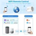 Tuya Smart Socket EU 16A AC100-240V WiFi Smart Plug with Power Monitoring Outlet Alexa  Home Voice Control Smart Life APP. 