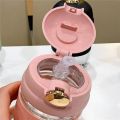 Imported 350ml Cute Girl Transparent Glass Heat Resistant Tumbler With Pearl Chain Sipper Glass Cup Portable Double Drinking Aesthetic Coffee Mug With Straw Gift For College Girls Teen hoho Mugs for Gift. 