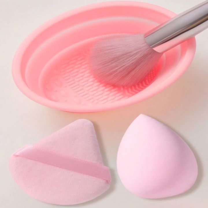 Pink%20Makeup%20Brush%20Cleaning%20Bowl%20Set%20with%201%20Flocking%20Powder%20Puff%20&%201%20Blender%20Sponge%20Beauty%20Blenders%20&%20Cosmetic%20Tools%20-%20Image%206