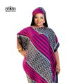 New Style Fashion Oversize African Women Clothing Dubai Dashiki Abaya Free Size Print Design With Scarf Loose Long Dress.