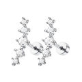 1Pc 16G Stainless Steel Screw Back Stud Earrings for Women Men, Fashion Cubic Zerconia Cartilage Conch Helix Ear Piercing Jewels.