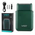 VGR Portable Car Travel Single Blade Male Men Mini Push Alternative Beard Trimmer Razor Cordless Electric Shaver Hair Remov. 