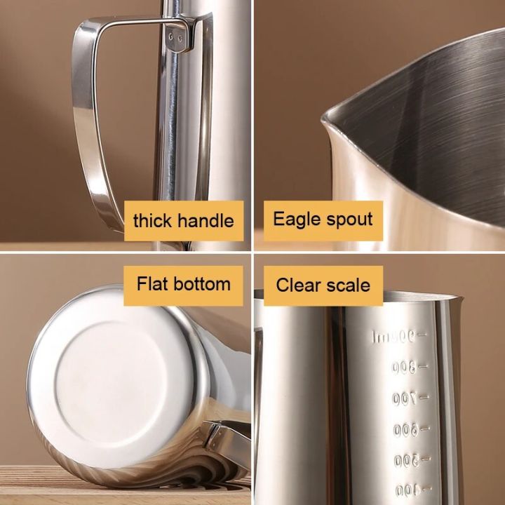 Stainless%20Steel%20Milk%20Frothing%20Jug%20Silver%20Frother%20Coffee%20Latte%20Container%20Metal%20Pitcher%20Barista%20Cup%20-%20Image%206