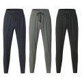 Men's Spring Summer Running Trousers Fitness Muscle Training Leggings with Reflective Striped High Stretch Ice Skinny Pants. 