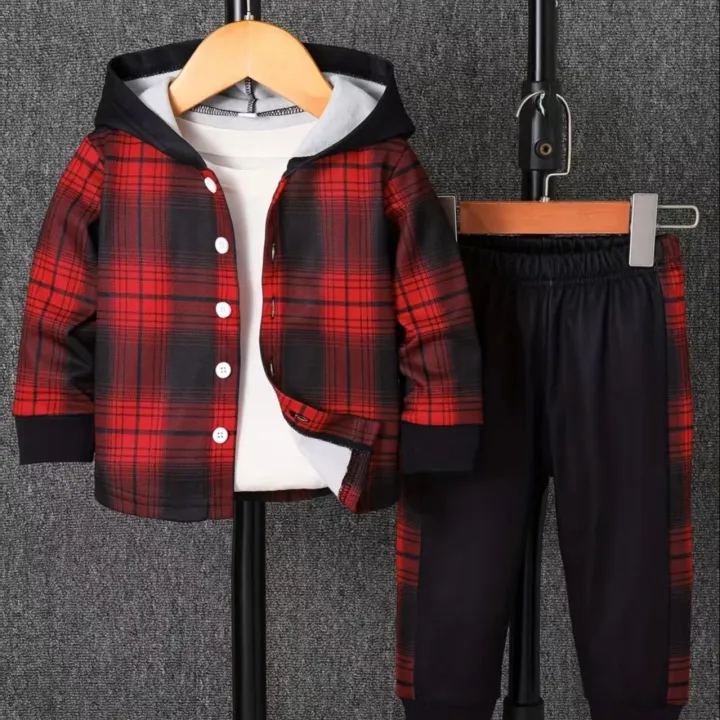 Spring%20Autumn%20Plaid%20Print%20Baby%20Boy%20Long%20Sleeve%20Hooded%20Fleece%20Lined%20Shirt%20Color%20Block%20Pants%20Two-Piece%20Casual%20Outfit%20for%20Toddlers%20-%20Image%207
