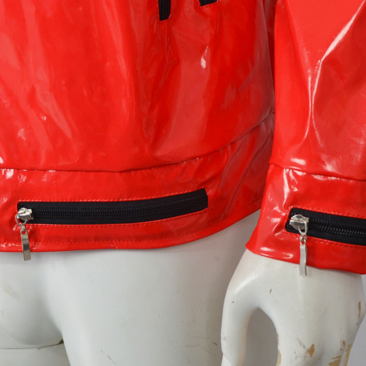 Man Red Jacket Cosplay Costume With Zippers Black Trimm Men's Classic — free download