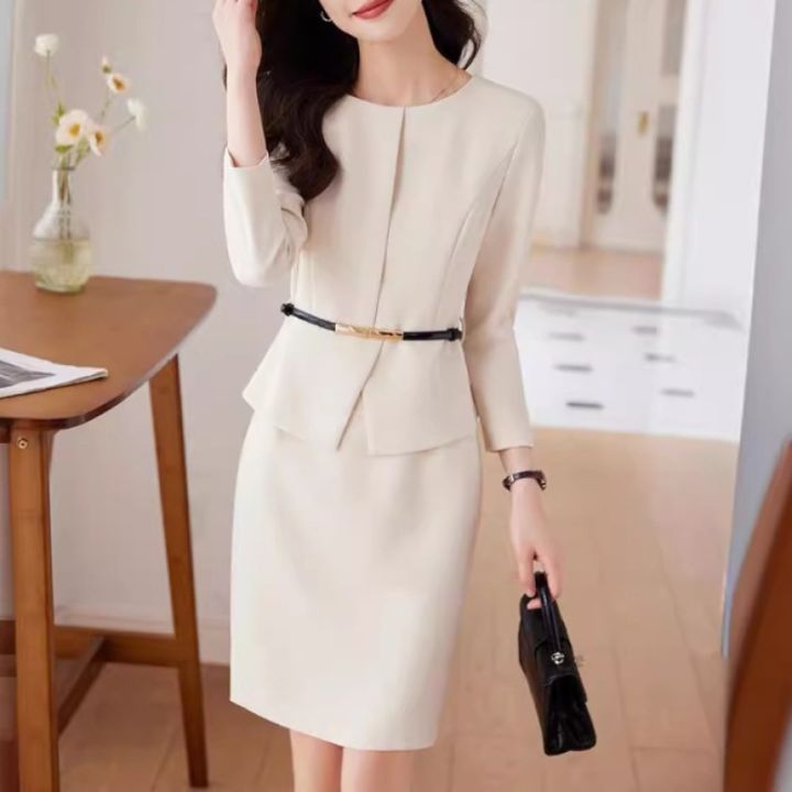 Women's%20Professional%20Dresses%20Suits,%20Women's%20Slim%20Temperament,%20Hip%20Dress%20Skirts,%20Hosts,%20Hotel%20Office%20Lady%20Overalls%20with%20Belt%20-%20Image%203