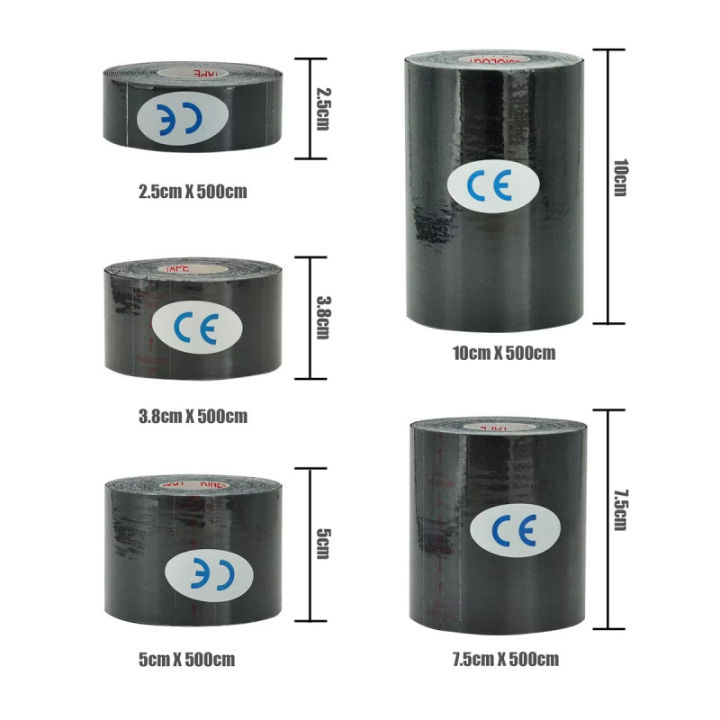 1/2/4Pcs Black Sports Tape Muscle Kinesiology Elastic Knee Pain Relief Strain Patch Athletic Recovery Stickers Fitness Bandages