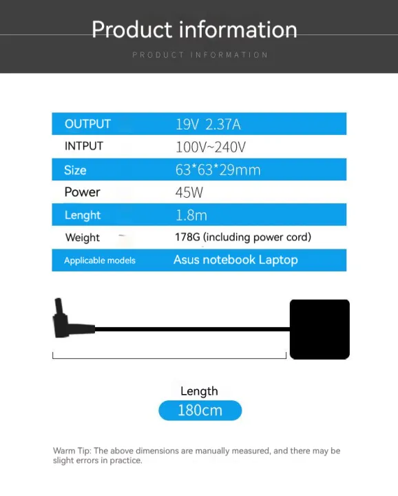 19V%202.37A%2045W%20Laptop%20Ac%20Adapter%20Charger%20For%20%20VivoBook%20X556UJ%20S431F%20Q301L%20X541U%20X202E%20X102B%20X541UA%20F201%20T300LA%20E402SA%20X540LA%20-%20Image%202