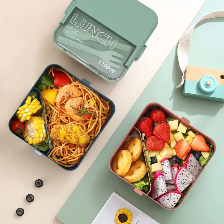1100ML/1800ML%202%20layer%20Compartment%20Lunch%20Box%20For%20Kids%20With%20Fork%20and%20Spoon%20Microwave%20Bento%20Boxes%20Portable%20Food%20Storage%20Container%20-%20Image%204