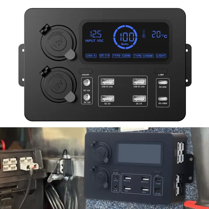 Portable Control Hub with LED Lights with LED Lights 100W LCD Display ...