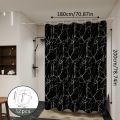 Bathroom Shower Curtain Waterproof Bathtub Bathing Curtains Easy Clean and Wipe PEVA Shower Curtains Marble Curtain with Hooks.