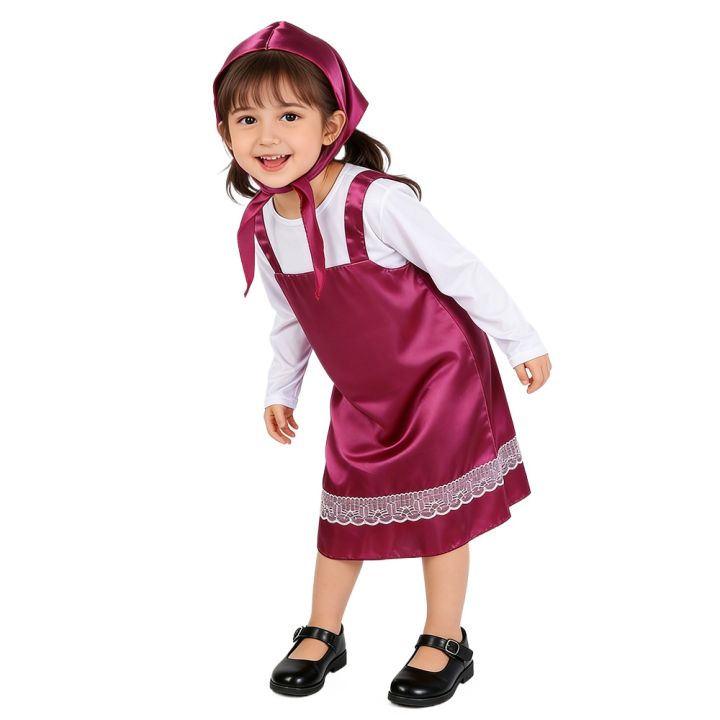 New Nippaya Masha Cosplay Costume Halloween Costume Dress Up Kids Dresses for Girls