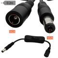 DC 5.5mm X 2.1mm 2.5mm Male To Female Power Cord Extension Cable 3A Cable With On / Off Switch Power Cable 20cm.
